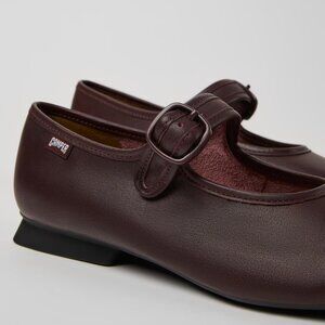 Casi Myra Burgundy Leather Shoes for Women